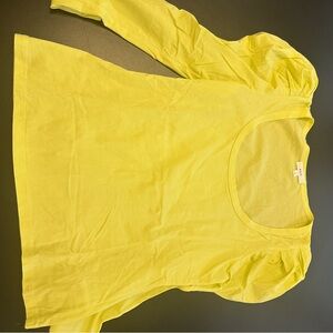 A.L.C. Neon yellow Puff Sleeve Scoop Neck Top